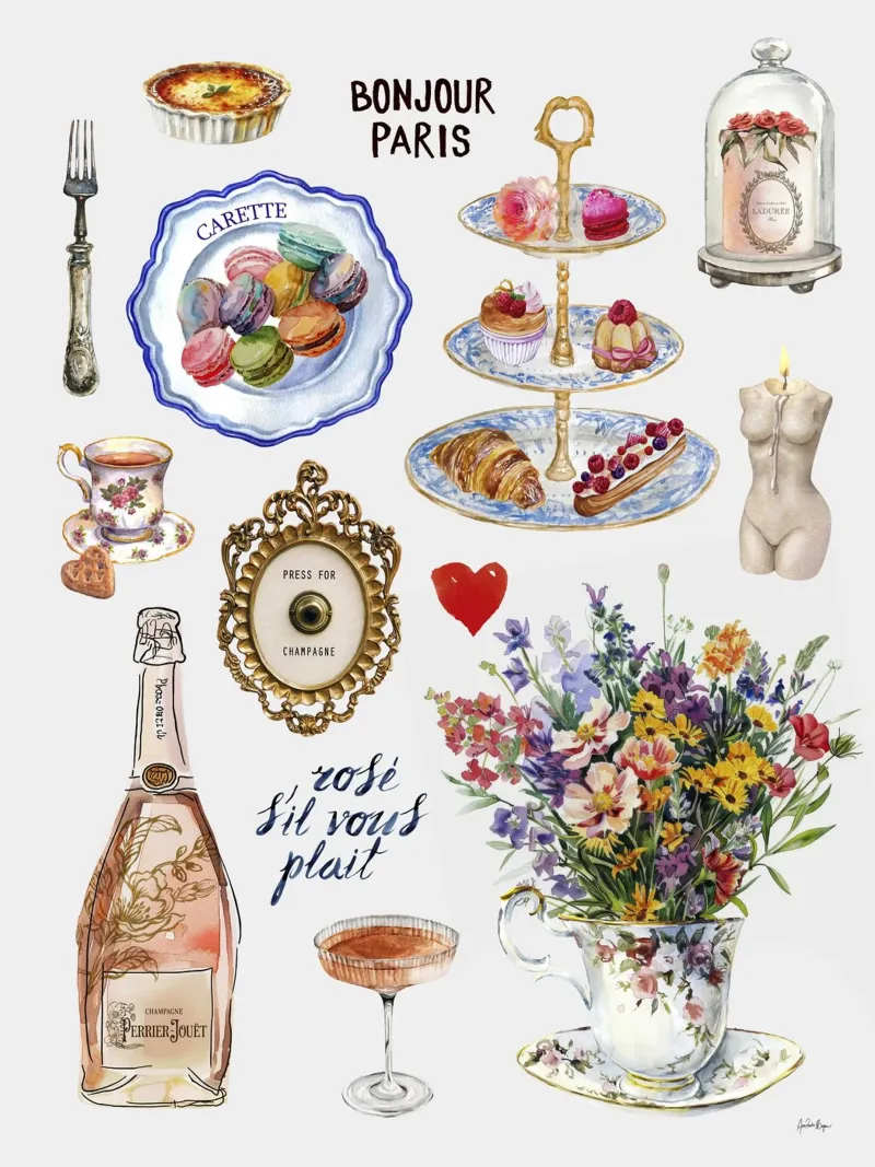 Rose s´il vous plait poster con telaio in alluminio da Ana Paula Hoppe