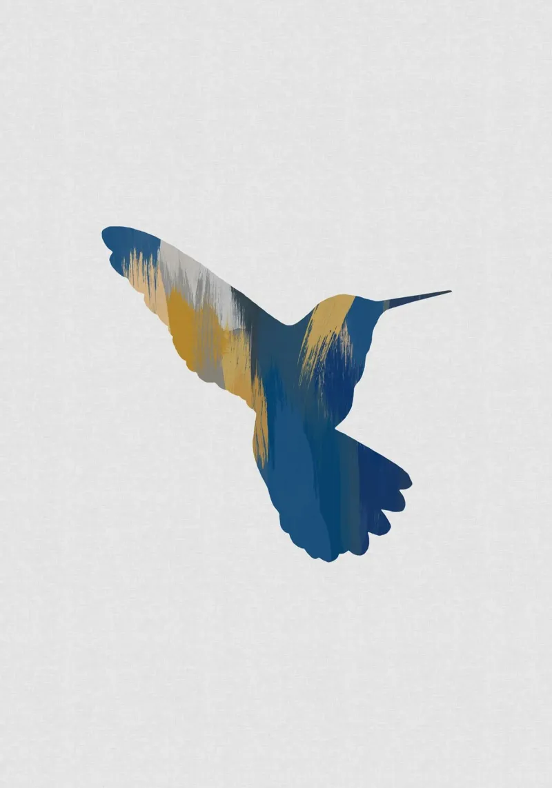 Colibri bleu et jaune II hahnemühle de Orara Studio
