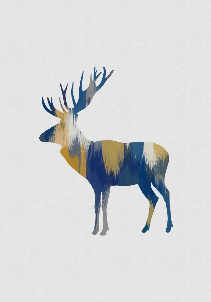 Élan bleu et jaune hahnemühle de Orara Studio