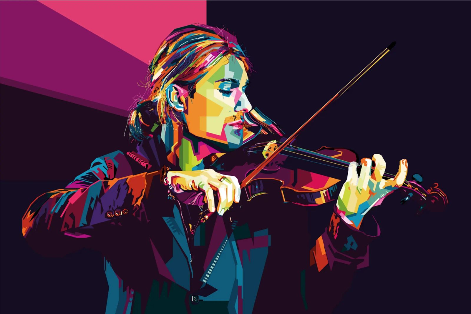 Violinist Style WPAP poster da SW Artwork