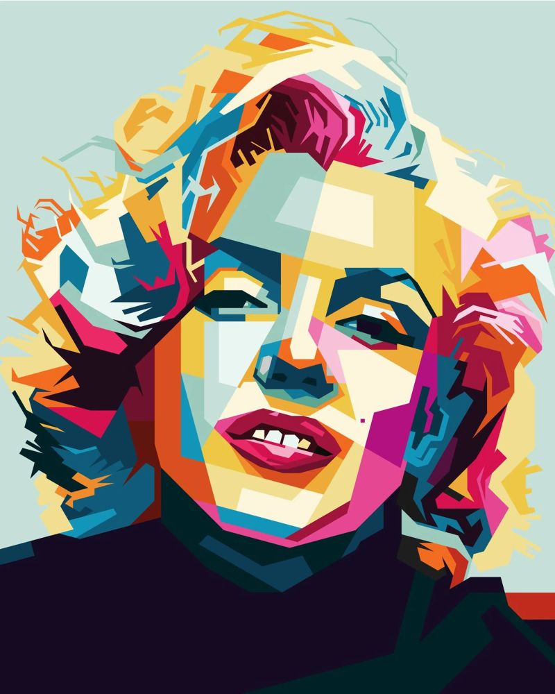 M Monroe Style WPAP poster da SW Artwork
