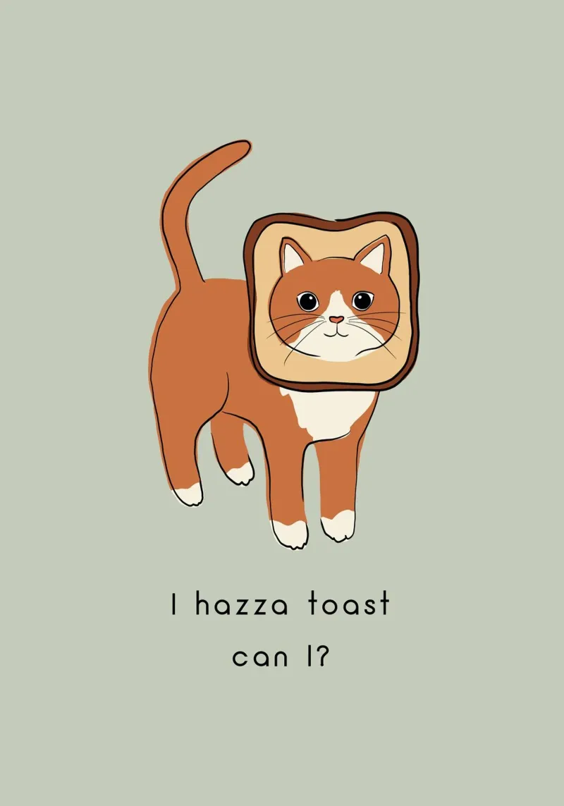 Citazione di un gatto - Toast poster con telaio in alluminio da Orara Studio