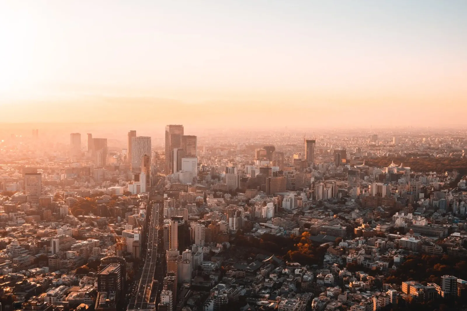 Tramonto a Tokyo, Giappone plexiglass da Marcel Bisig