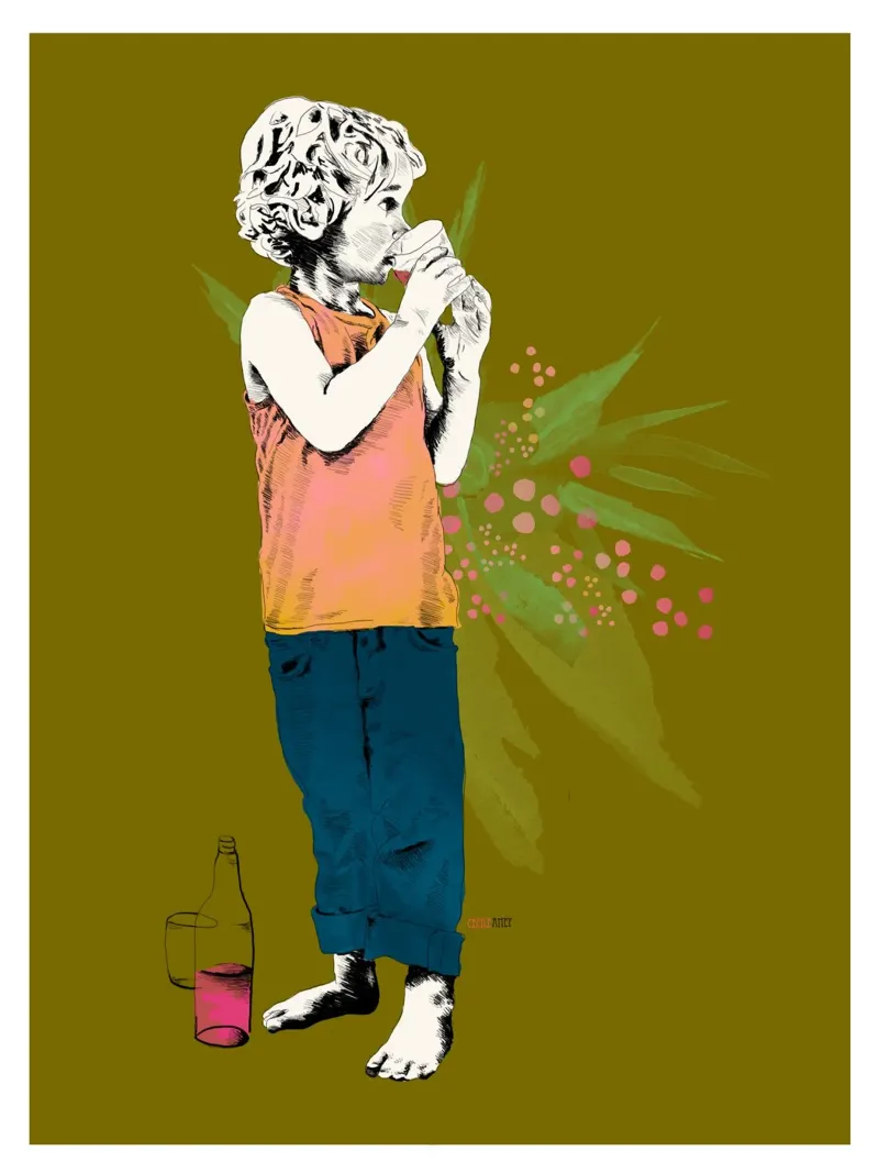 the grenadine glass poster con telaio in alluminio da La Belette Rose