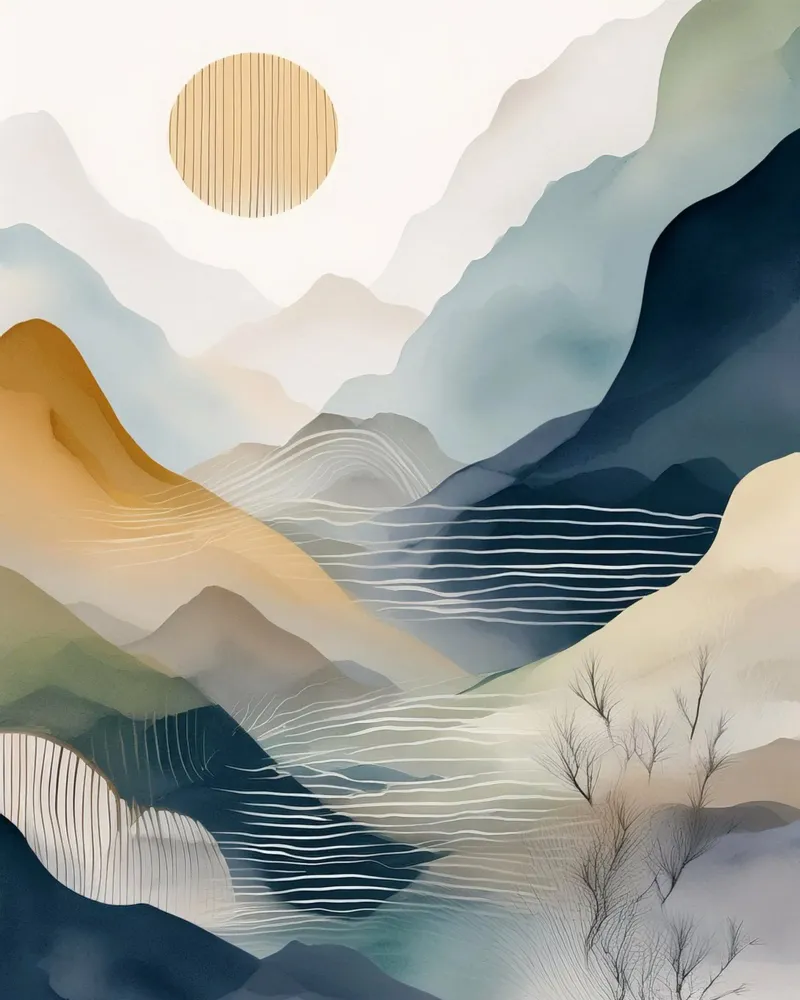 Landscape, abstract, art #3 hahnemühle by Hightown Design