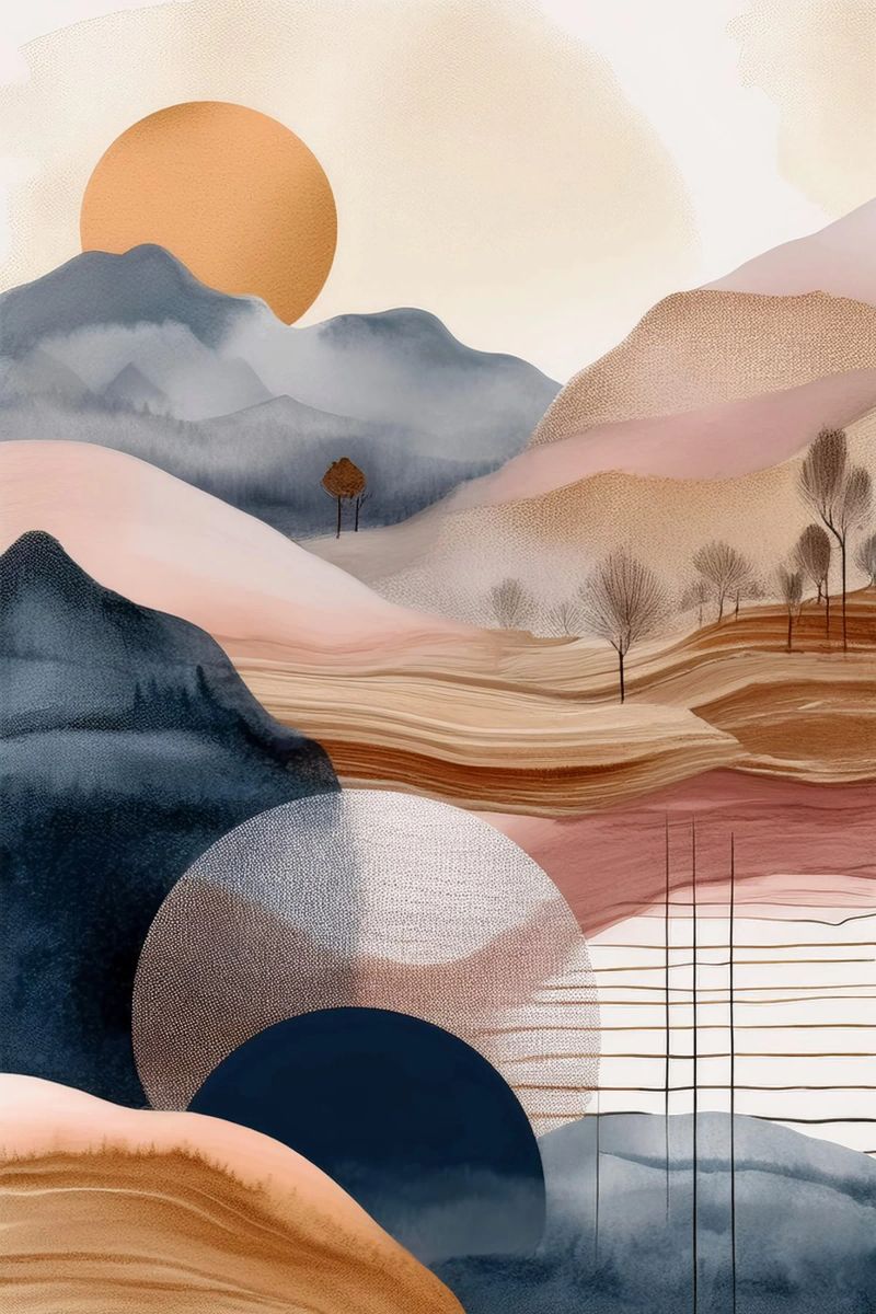 Paysage, abstrait, art #4 poster de Hightown Design