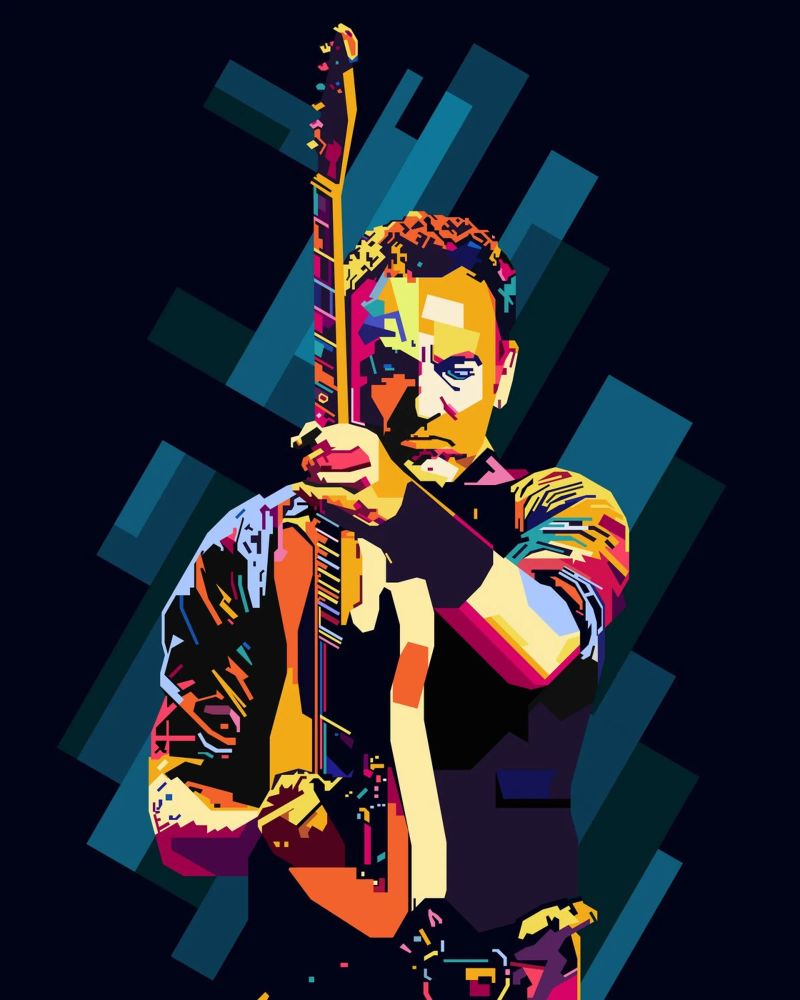 Bruce Springsteen WPAP Popart pellicola backlit da KP Artwork