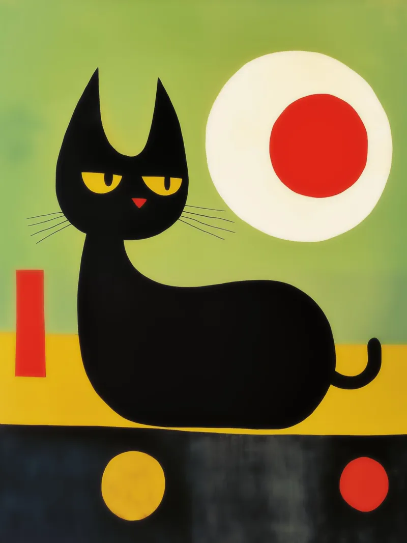 Chat abstrait | Inspiré par Joan Miró toile de Autofocus