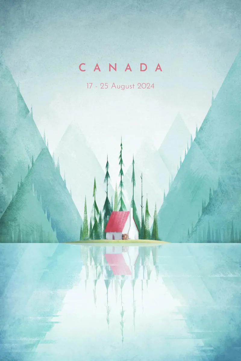 Canada Gepersonaliseerde Reisposter canvas met Baklijst van Henry Rivers