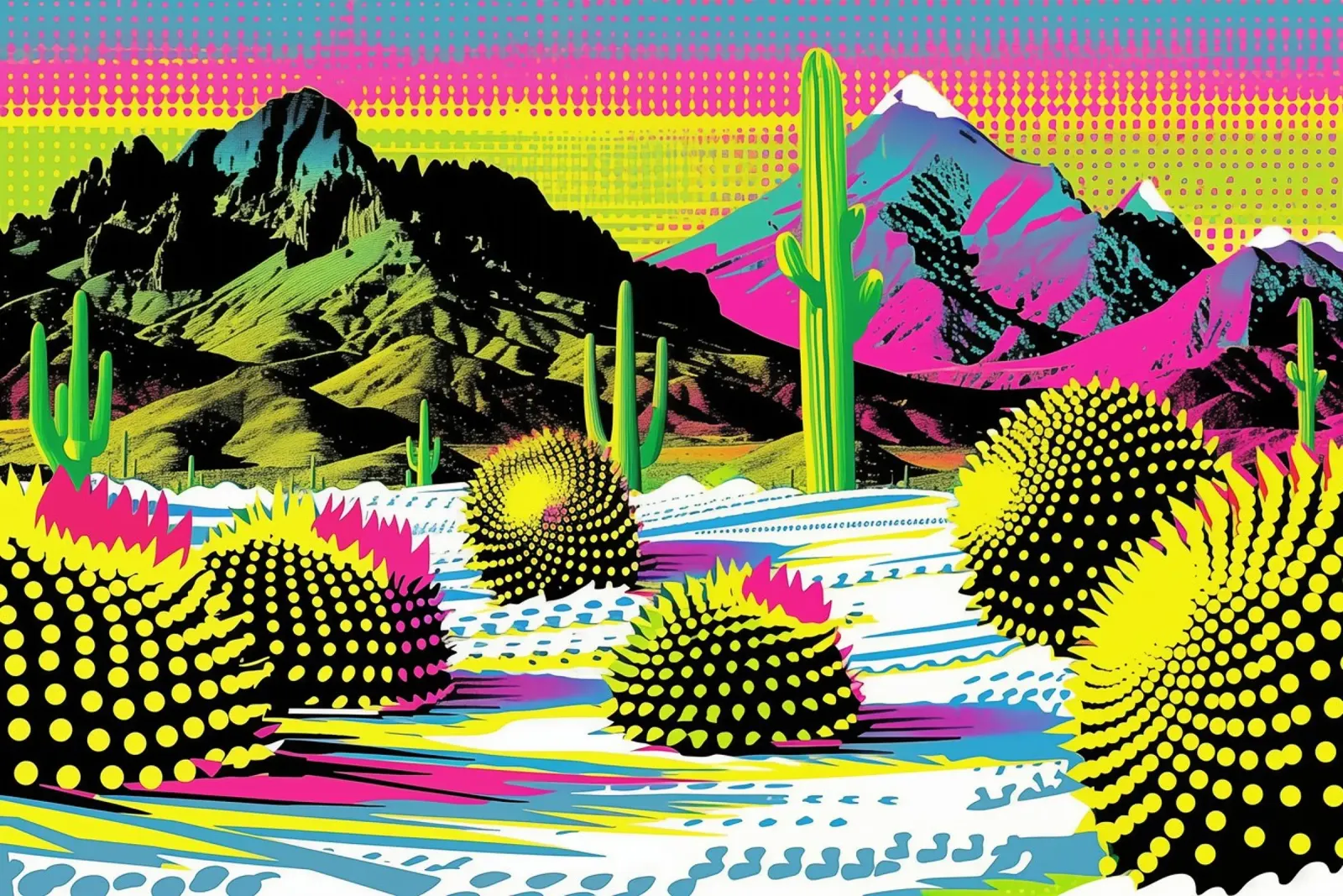 Neve nel deserto dei cactus poster da Autofocus