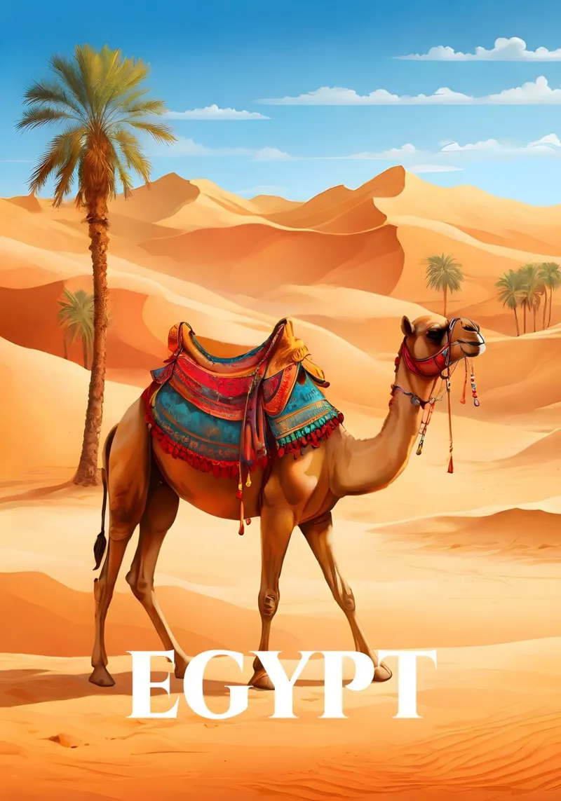 Egitto Cammello nel deserto carta hahnemühle da Charnwood Prints