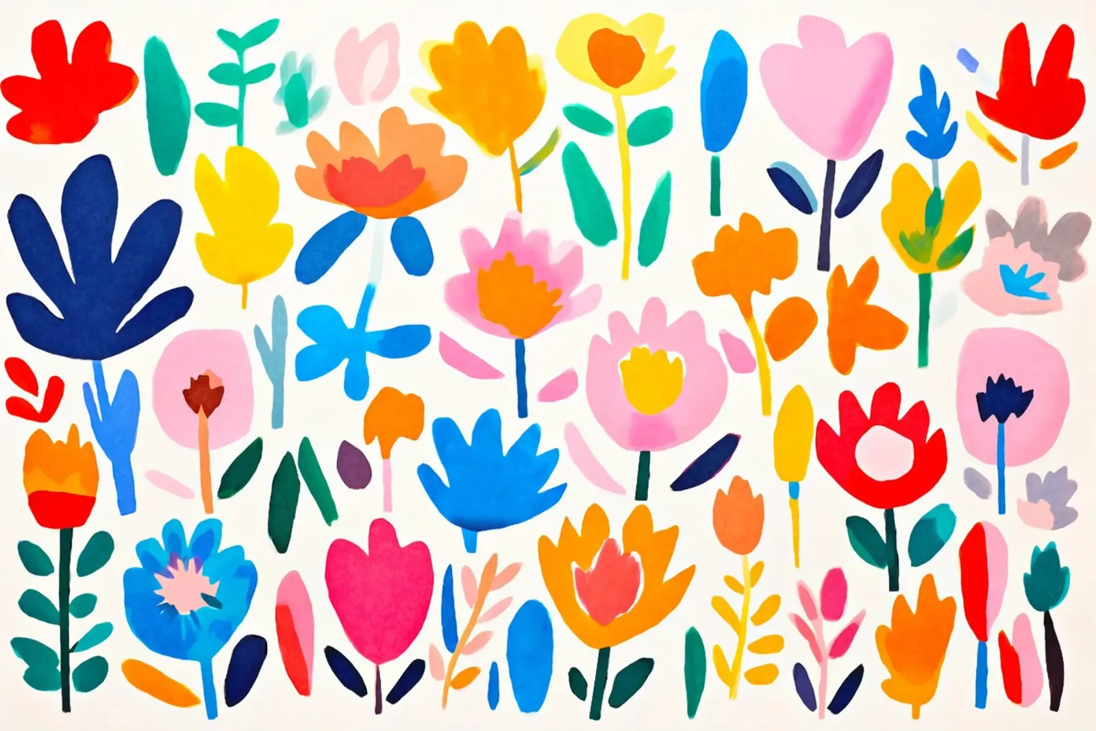 Giardino fiorito multicolore Groovy Matisse alluminio dibond da Andrea Haase Modern Home