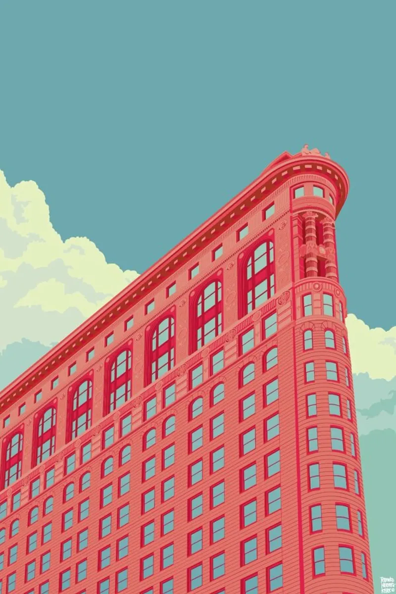 Flatiron Building New York City pellicola backlit da Remko Heemskerk