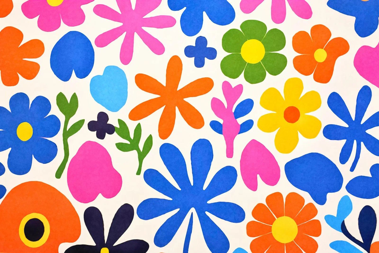 Fiori colorati retrò Groovy Matisse pellicola backlit da Andrea Haase Modern Home