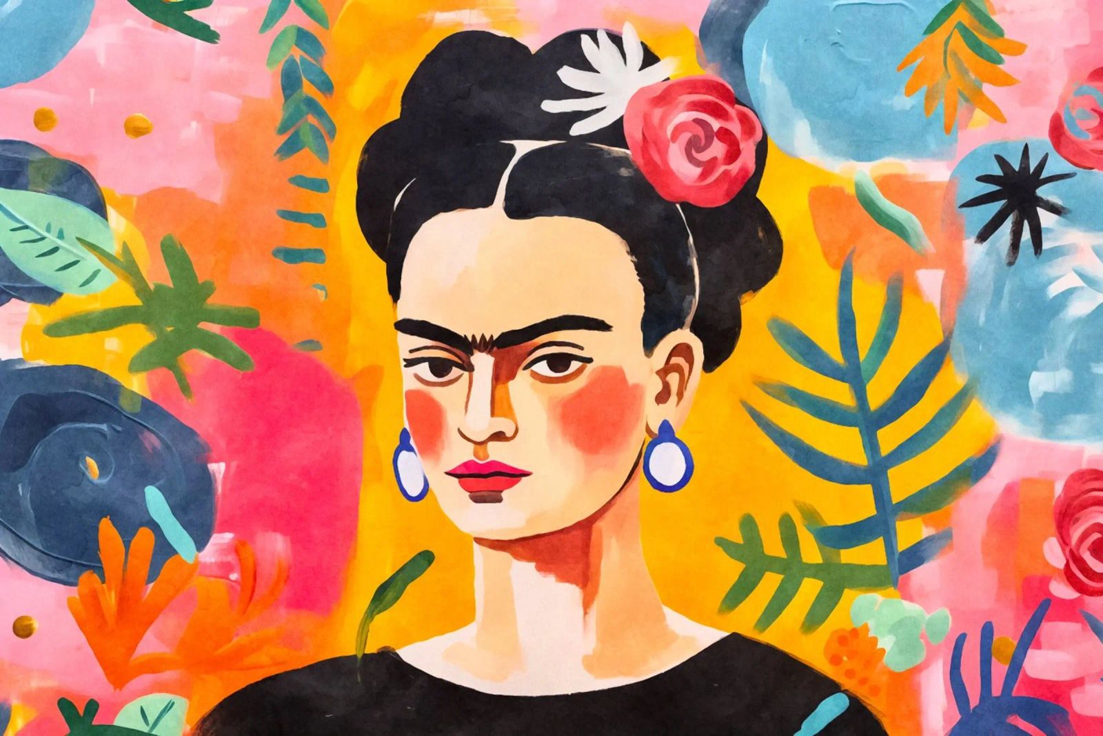 Les fleurs de la résilience : Un portrait du courage artistique poster de Andrea Haase Modern Home