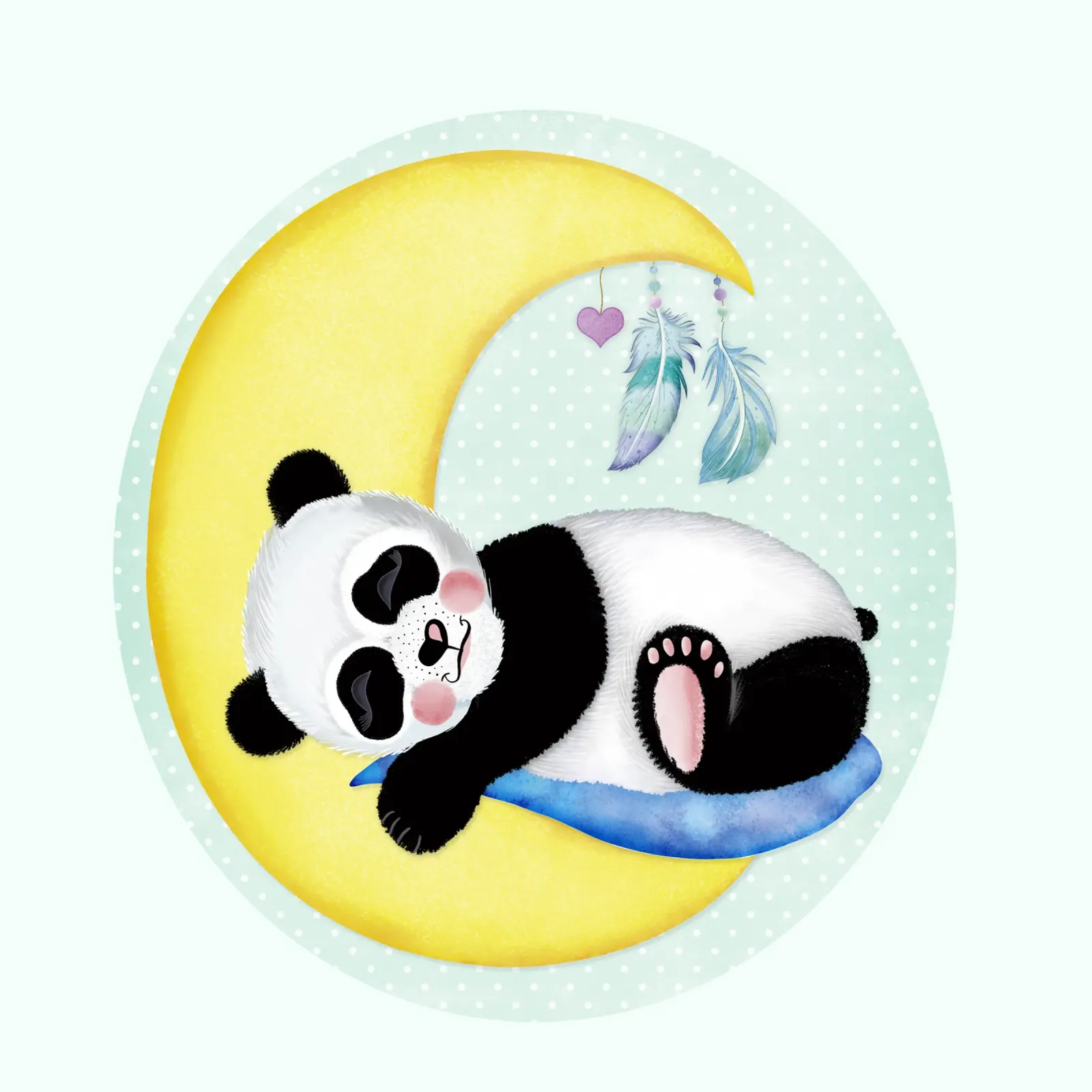 Il piccolo è arrivato. Congratulazioni dal piccolo panda. poster con telaio in alluminio da CalliLetters