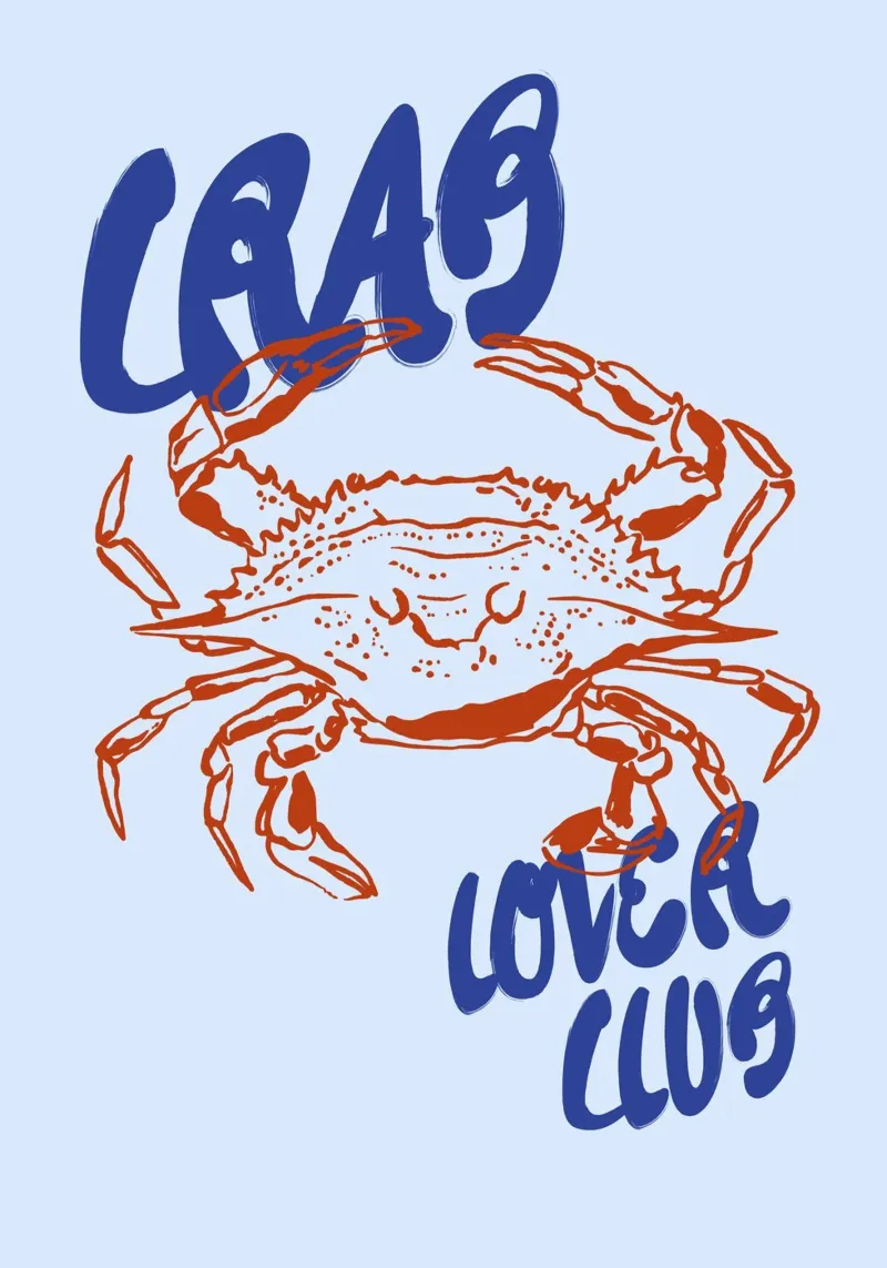Boho Food 13 Crab pellicola backlit da Boho Print Collection