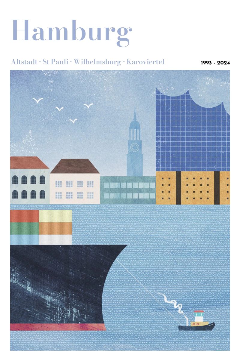 Personalized Hamburg Print Poster von Henry Rivers