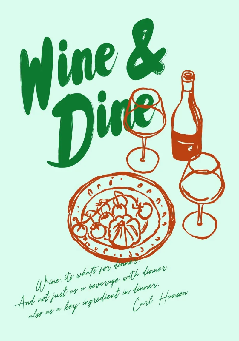 Boho Food 14 Wine and Dine canvas met Baklijst van Boho Print Collection