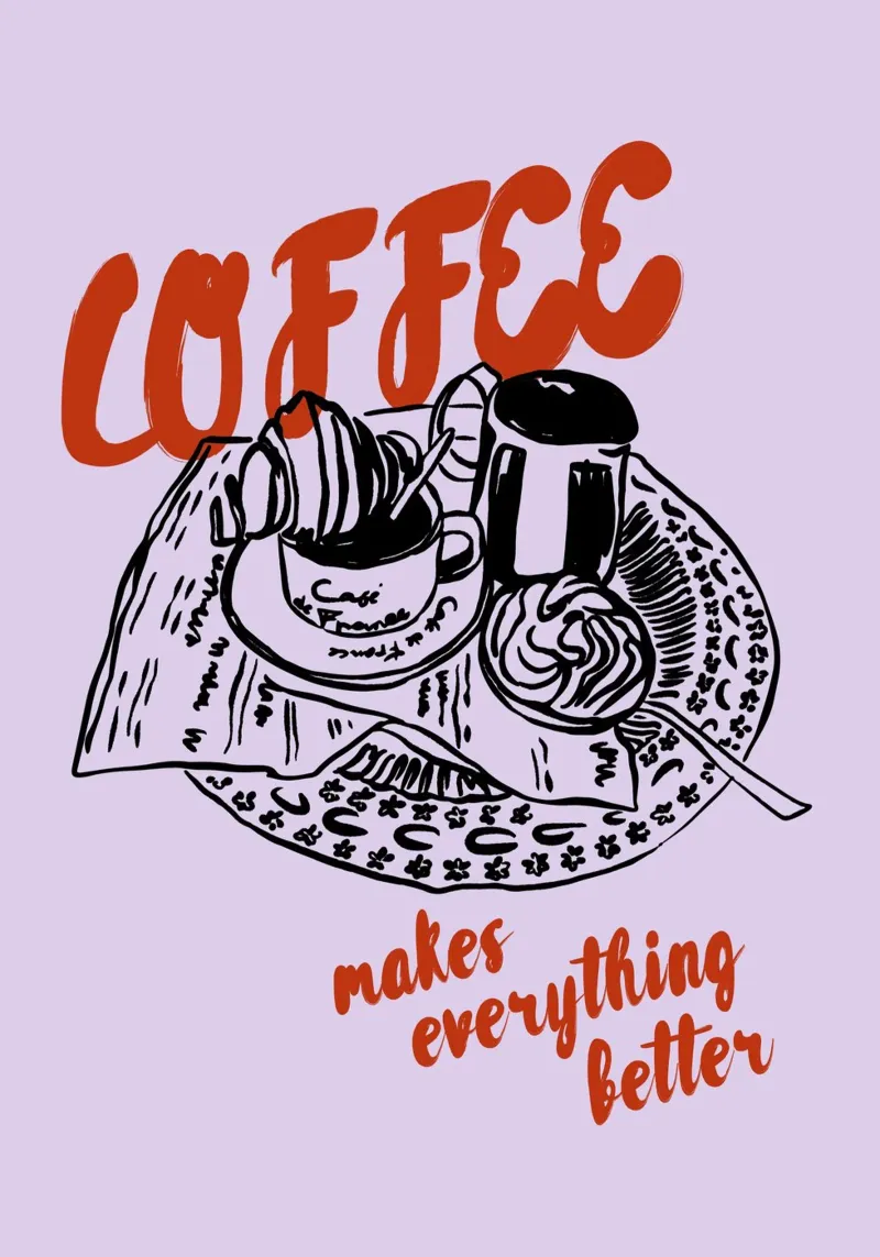 Boho Food 16 Coffee pannello forex da Boho Print Collection