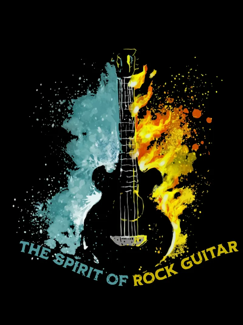 Lo spirito della chitarra rock e Fuoco e acqua poster da Gunawan Rb