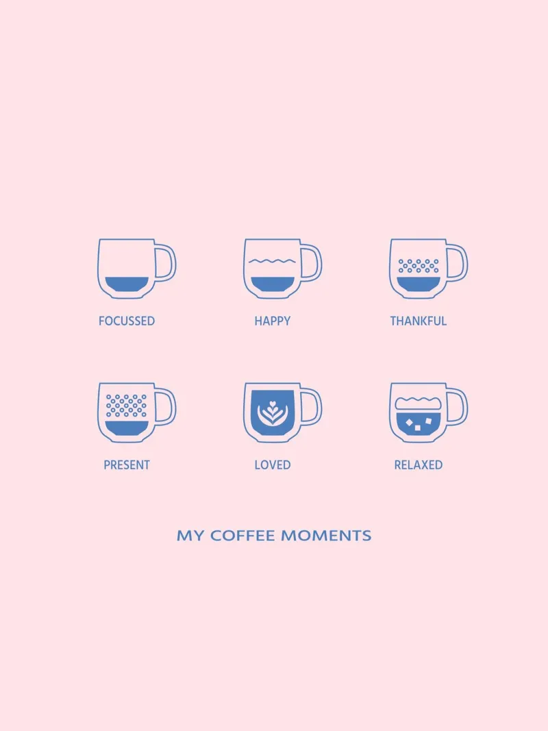 I miei momenti di caffè poster con telaio in alluminio da janamossmann