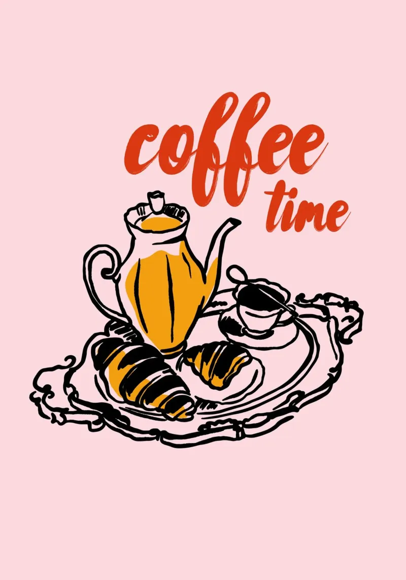 Boho Food 17 Coffee Time pellicola backlit da Boho Print Collection
