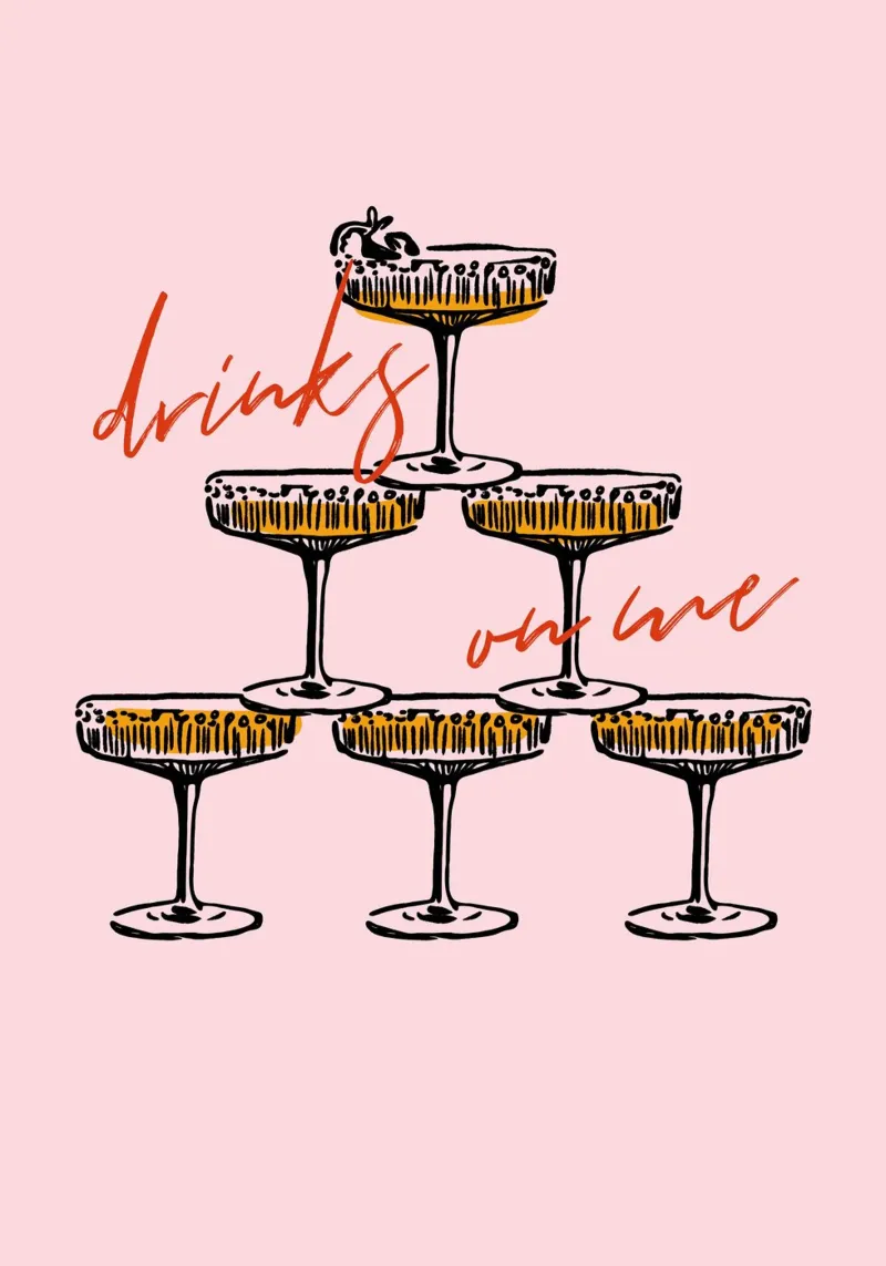 Boho Food 17 Drinks on Me pellicola backlit da Boho Print Collection