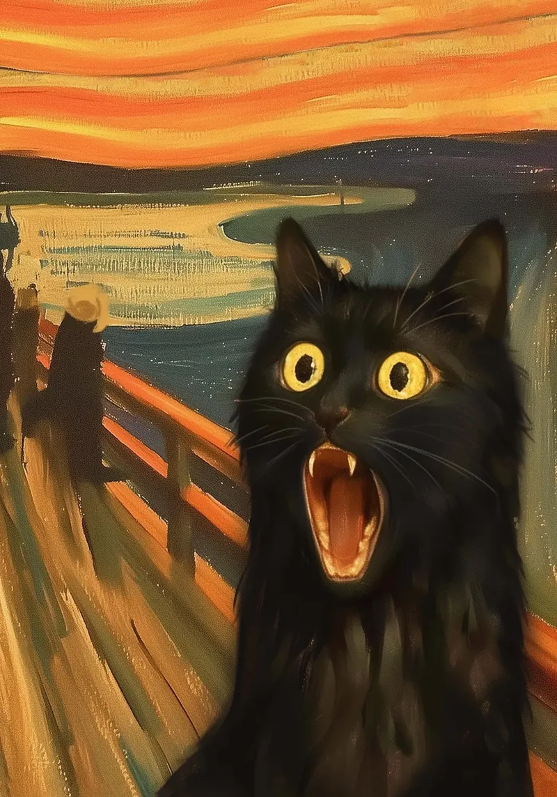 Kitty scream alluminio dibond da Dikhotomy