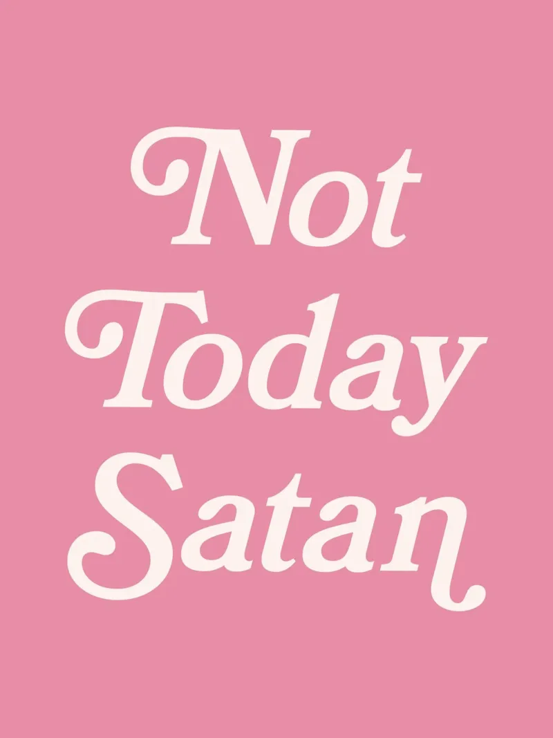 Non oggi Satana (tonalità rosa) poster con telaio in plastica da Paigaam Studio