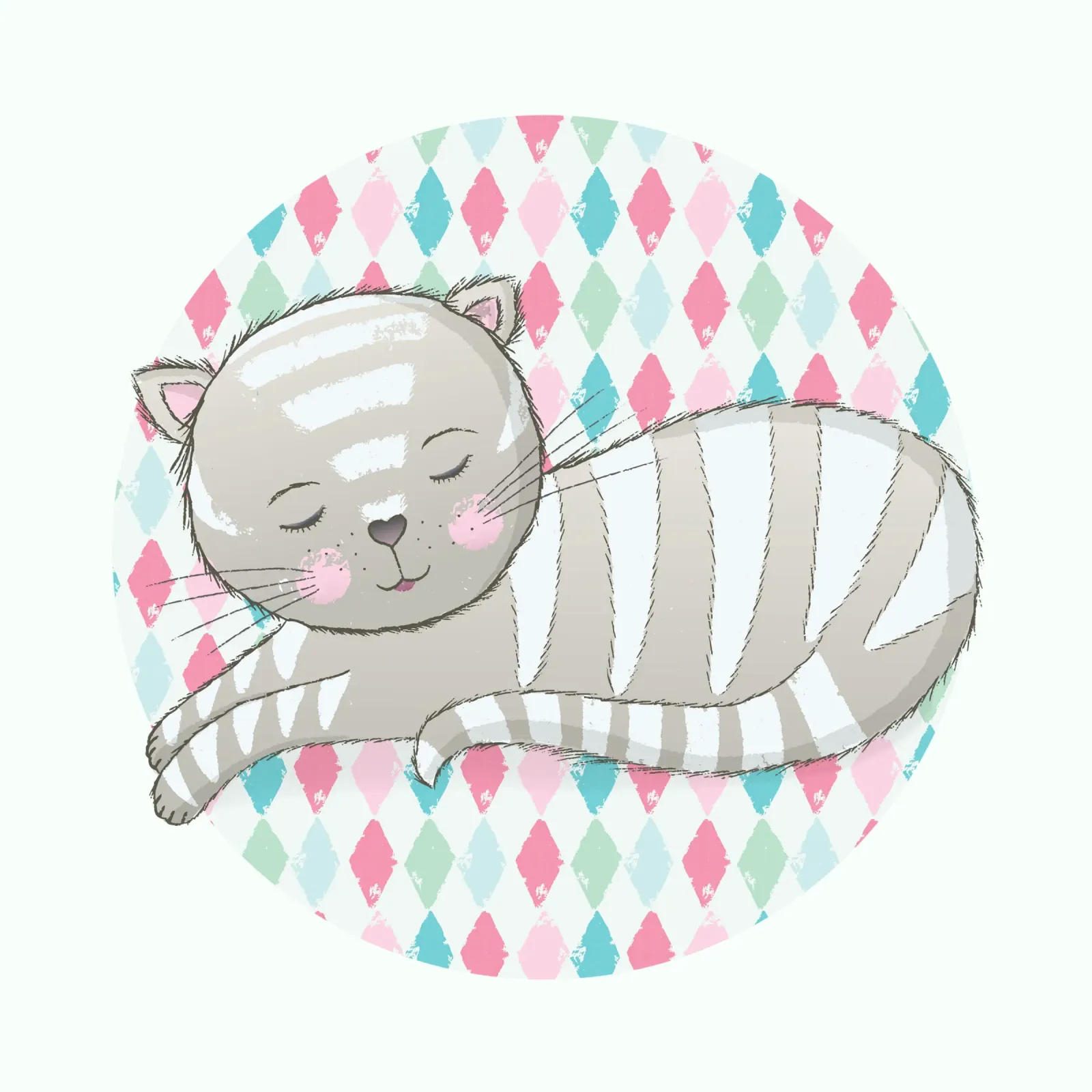 Simpatico gatto che dorme sulla sua morbida coperta. poster con telaio in plastica da CalliLetters
