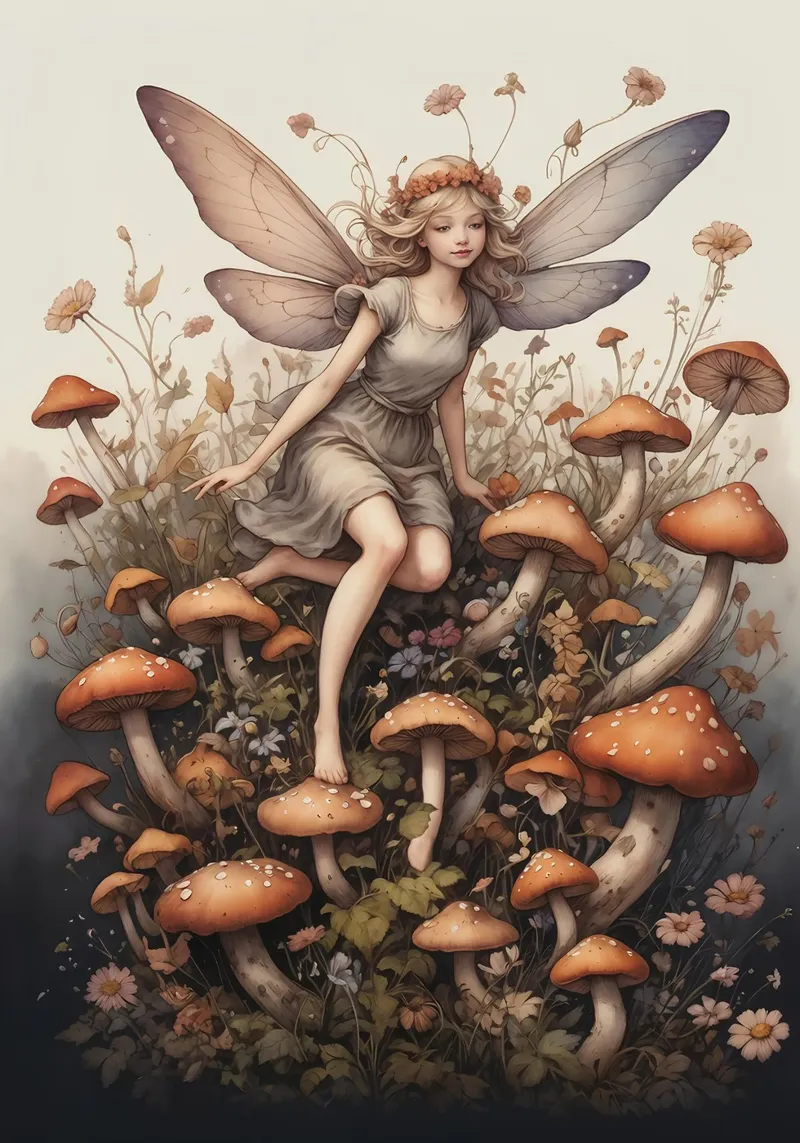 Fata dei funghi pellicola backlit da Eva Nev