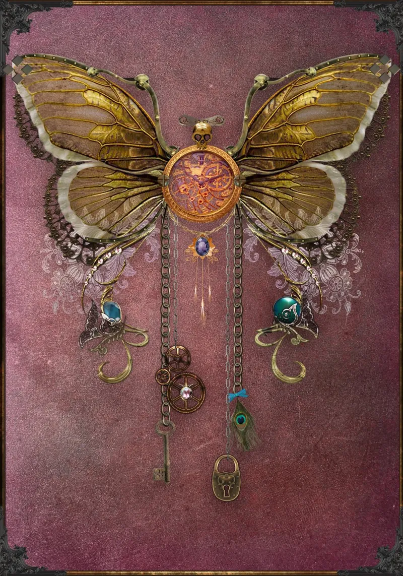 Farfalla steampunk pellicola backlit da Eva Nev