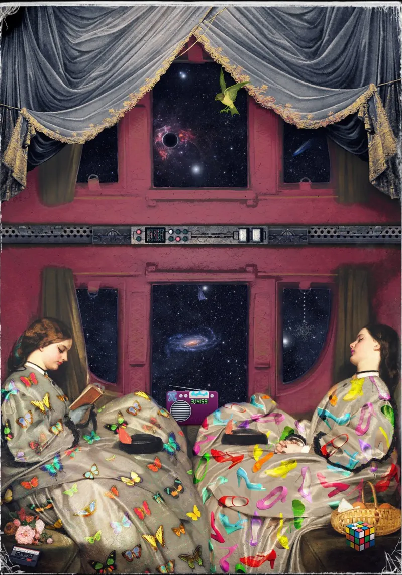 Attraverso l'universo tela con Cornice a cassetta da Eva Nev