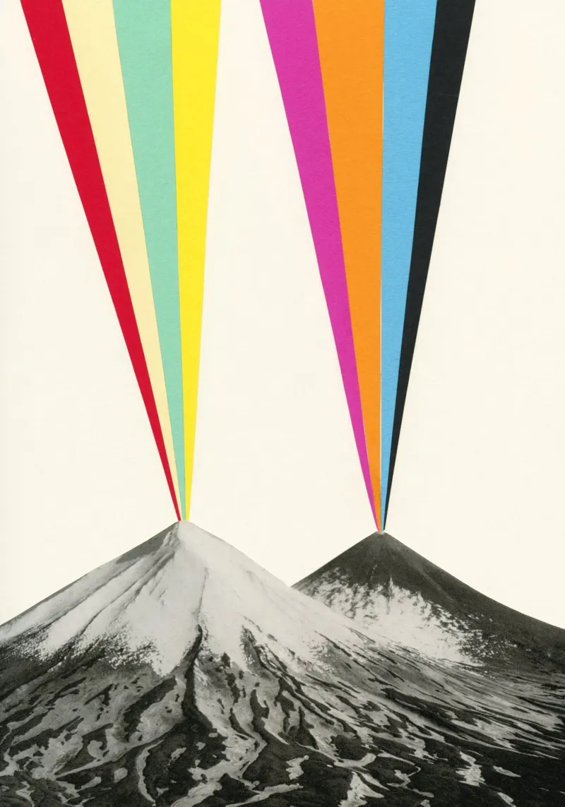 Vulcani poster con telaio in legno da Cassia Beck Collage