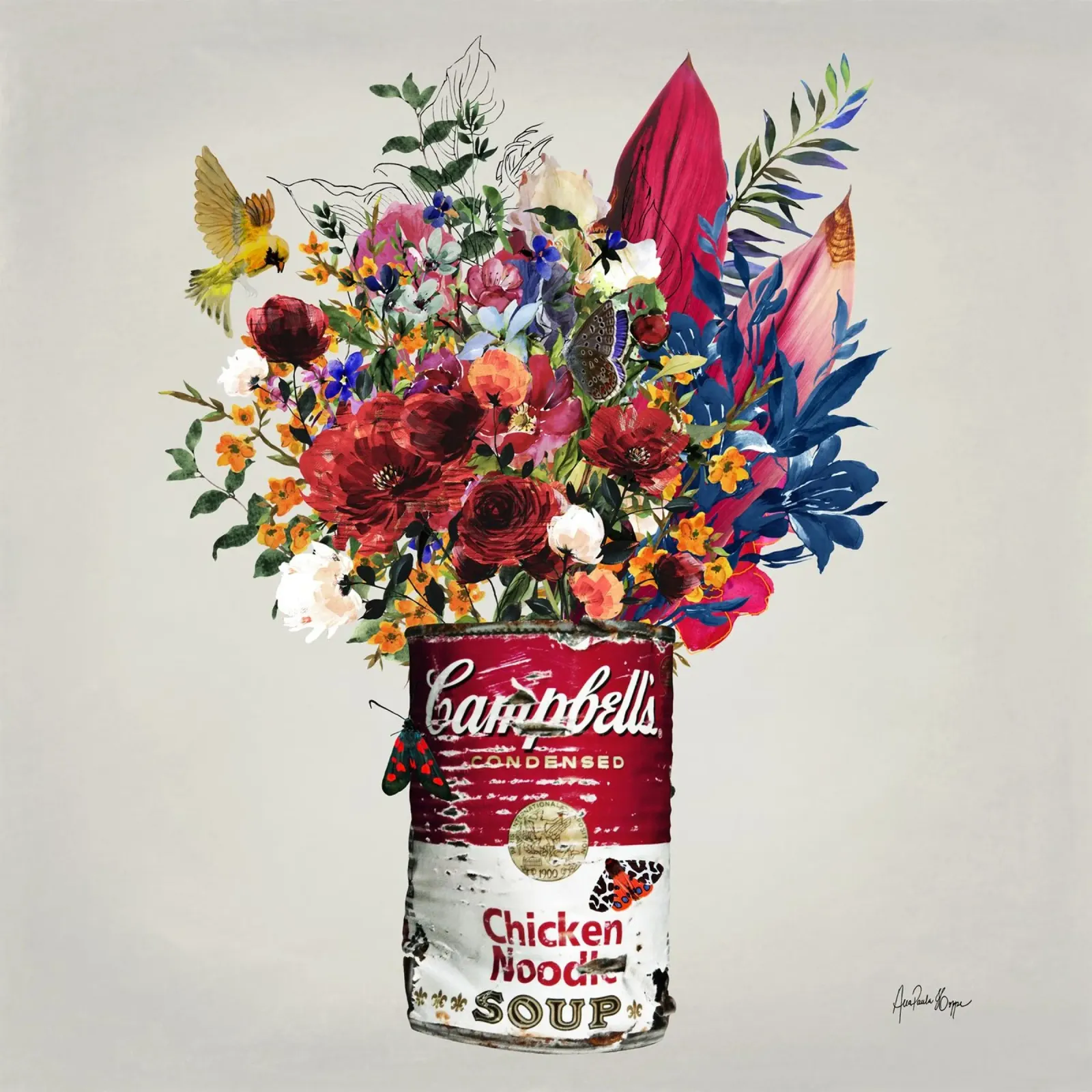 Campbell´s Pink Quadrado tela con Cornice a cassetta da Ana Paula Hoppe