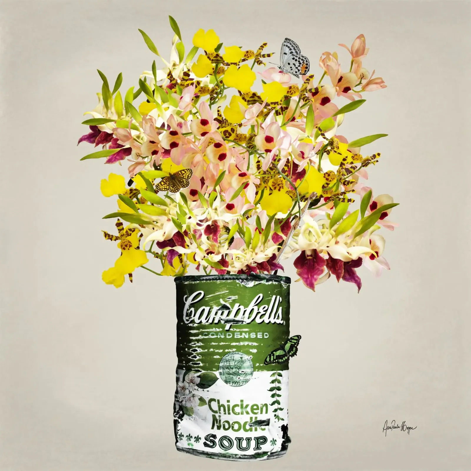 Campbell´s Orchid Quadrado poster con telaio in alluminio da Ana Paula Hoppe