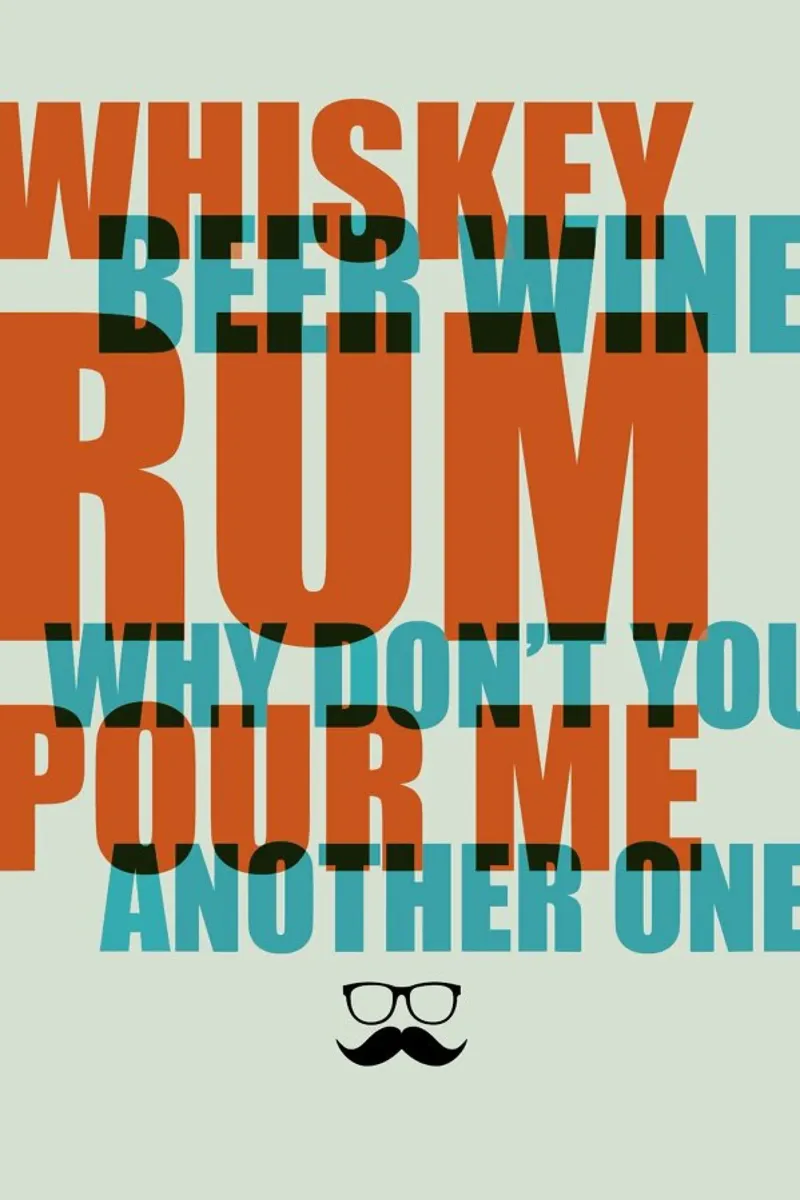 Whiskey, Beer and Wine Poster pellicola backlit da Naxart