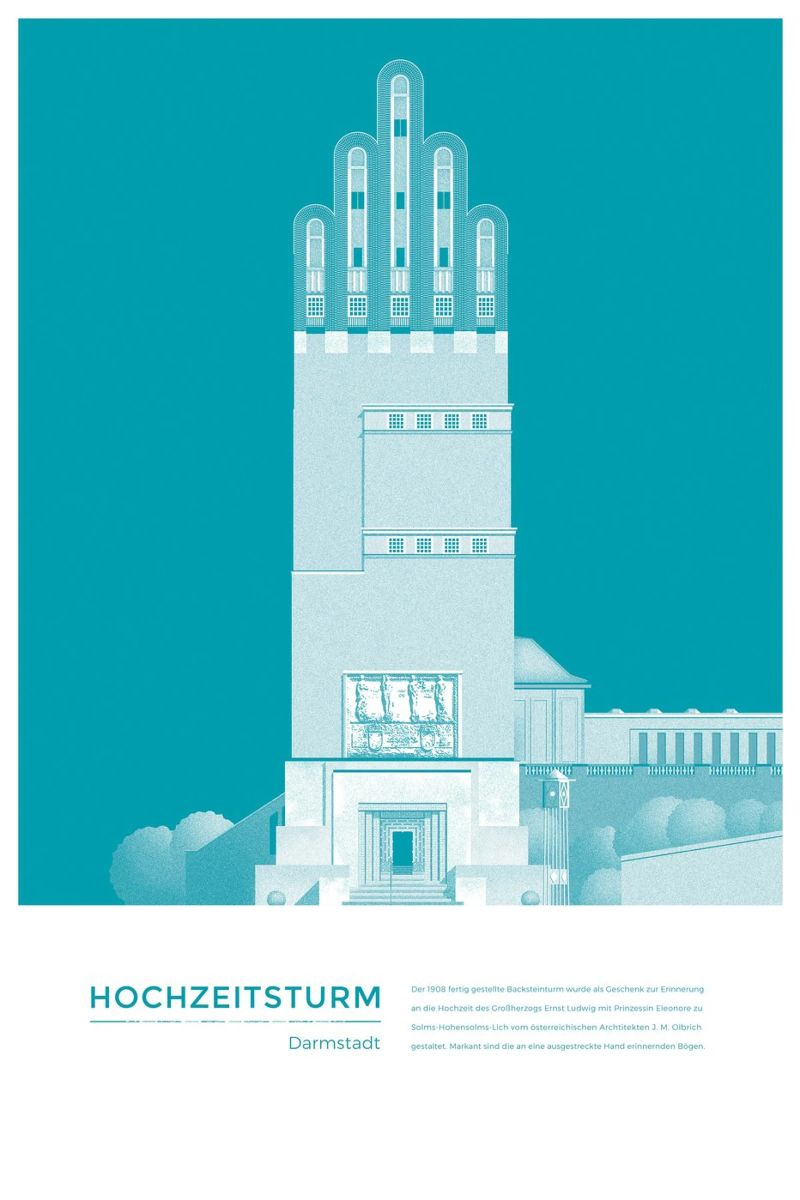 Michael Kunter - Hochzeitsturm Darmstadt Poster von The Artcircle