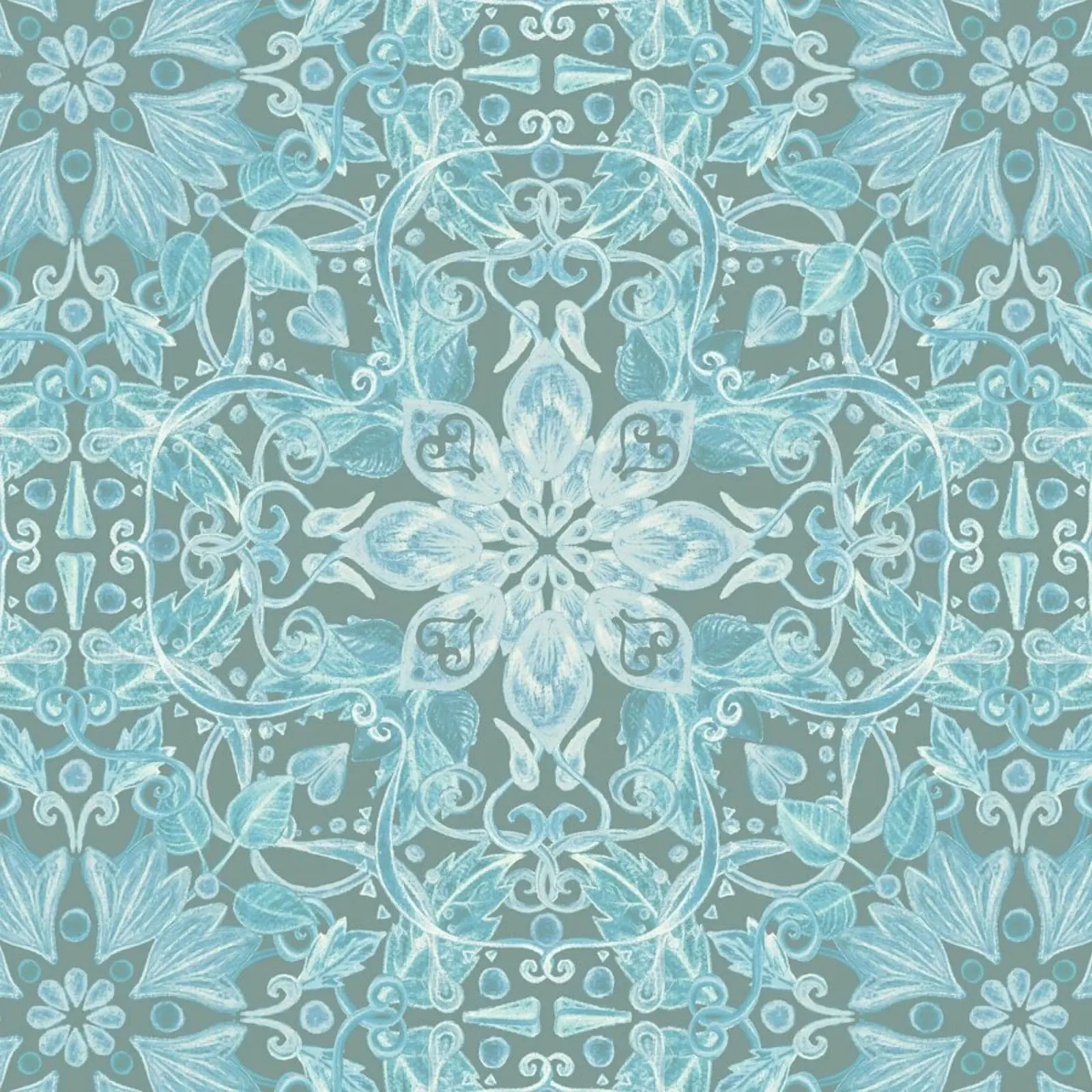Soft Blue & Grey Floral Pattern pellicola backlit da Micklyn Le Feuvre