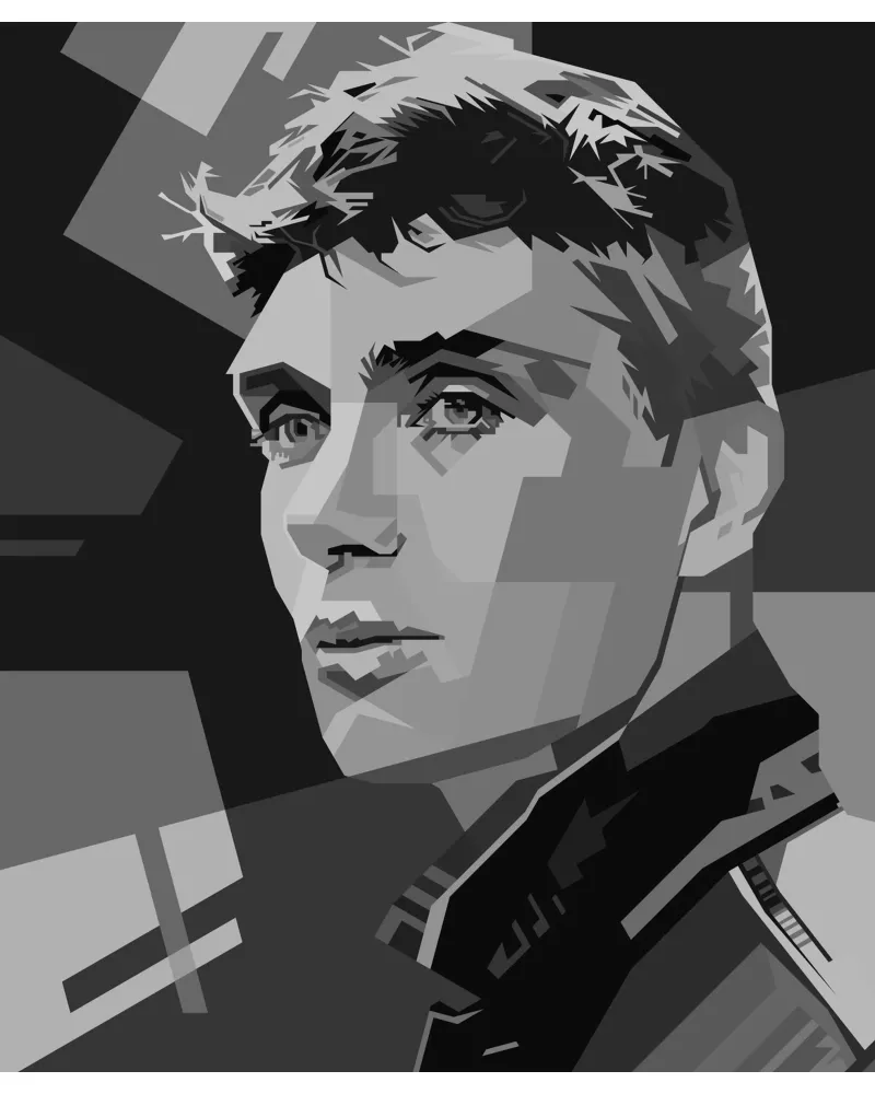 Cillian M Blackwhite Style WPAP carta hahnemühle da KP Artwork