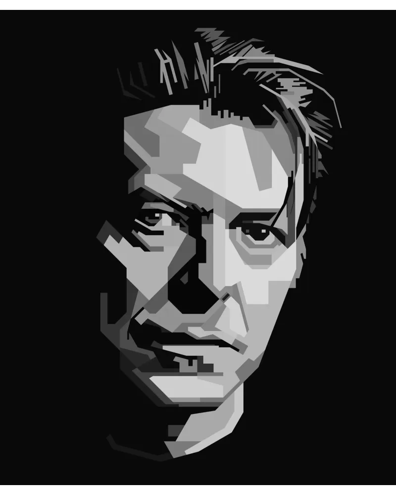 David Bowie Monochrome WPAP pellicola backlit da KP Artwork