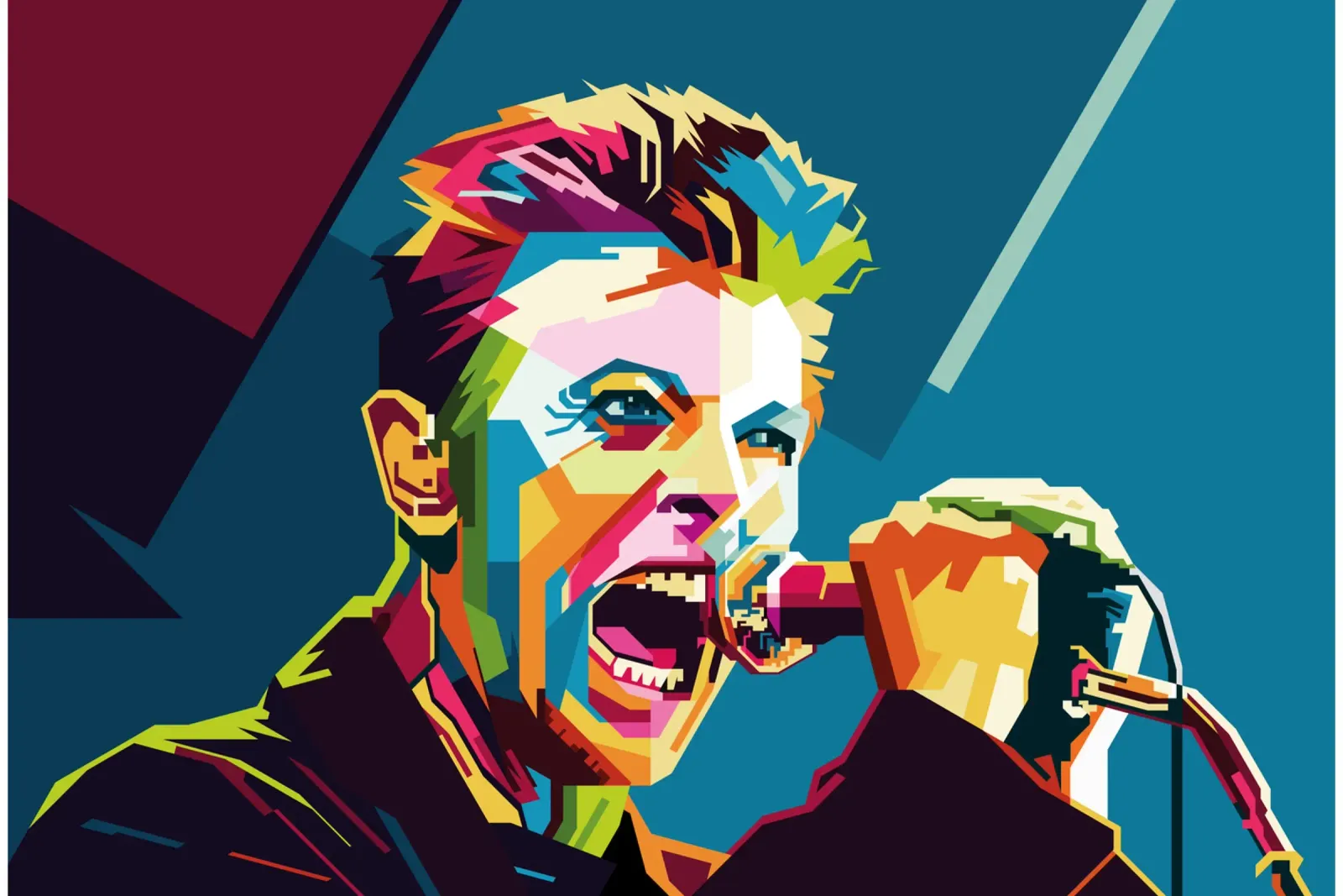 Rod Stewart WPAP Popart pellicola backlit da KP Artwork