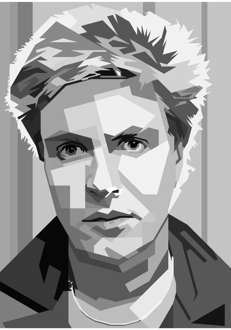 Simon Le Bon Monochrome WPAP pellicola backlit da KP Artwork