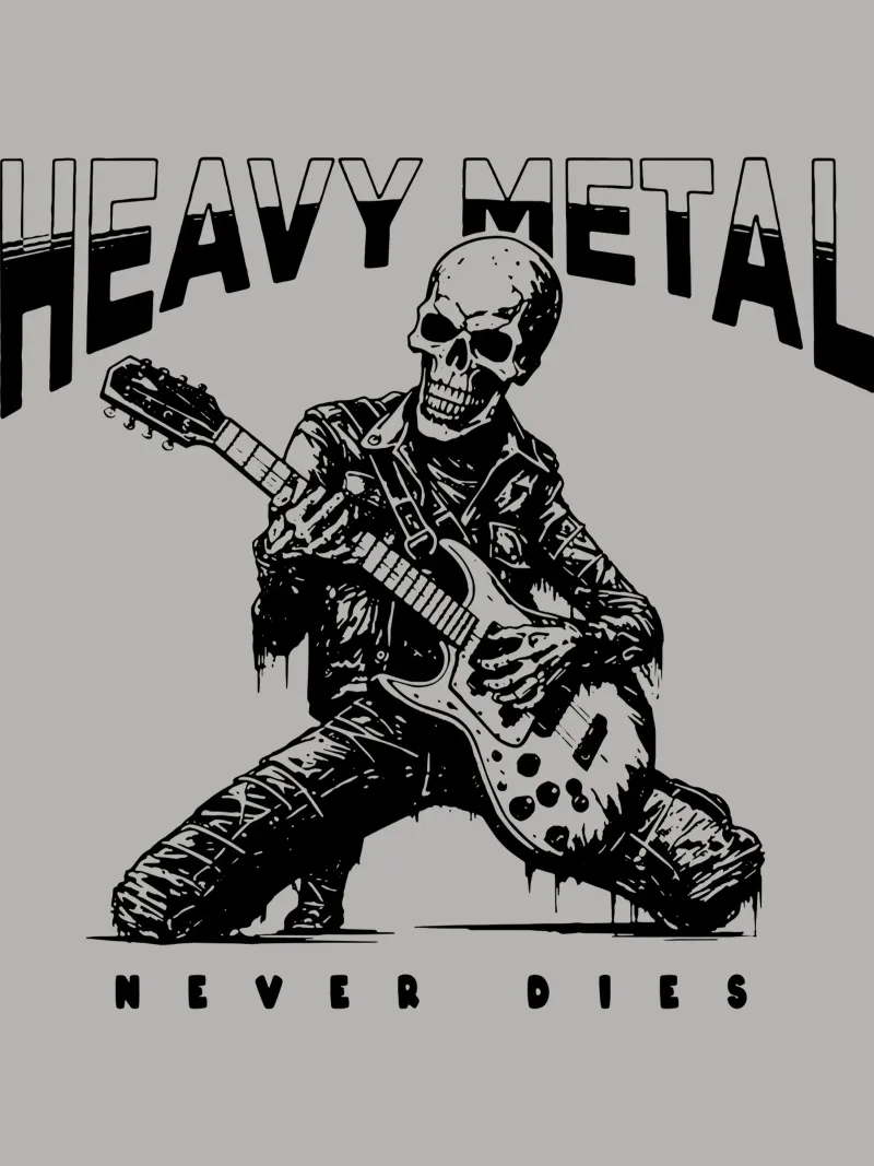 L'Heavy Metal non muore mai poster con telaio in legno da Gunawan Rb