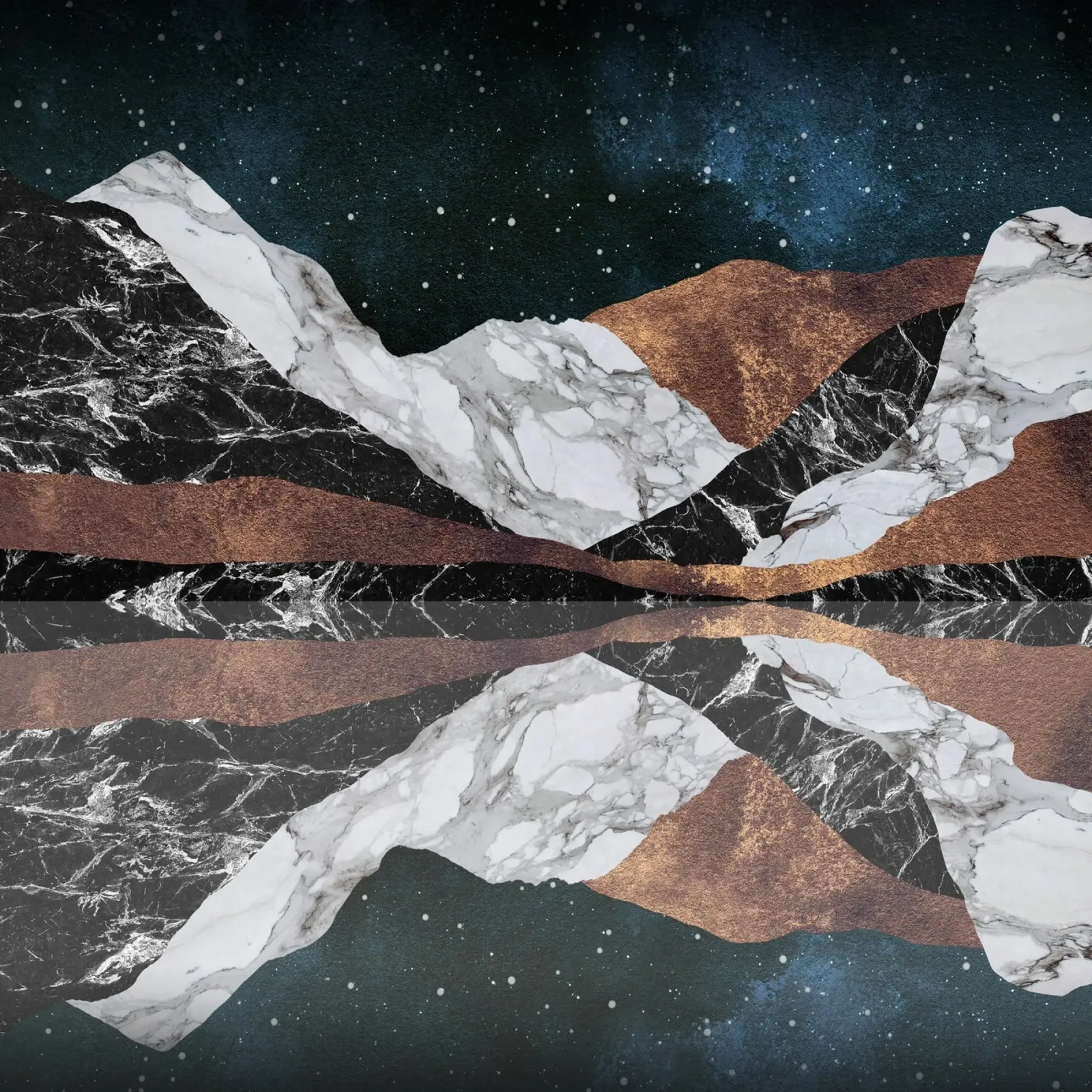 Paesaggio Montagne poster con telaio in plastica da Orara Studio