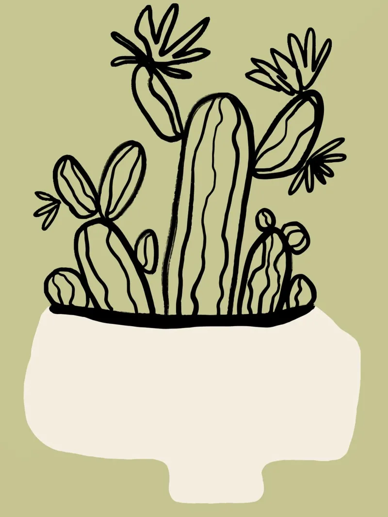 Cactus carta hahnemühle da Artsy Bessy