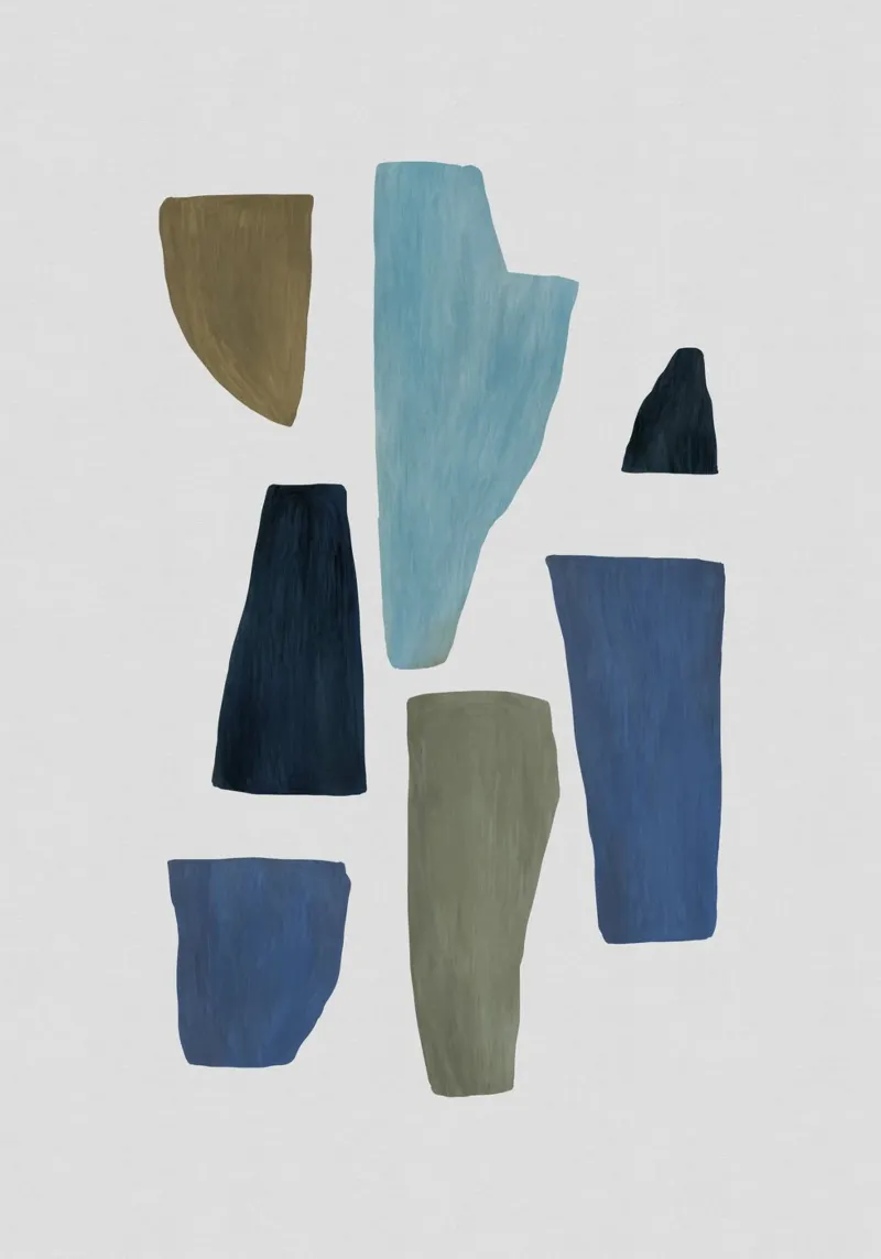 Blauw & Bruin Abstract canvas van Orara Studio