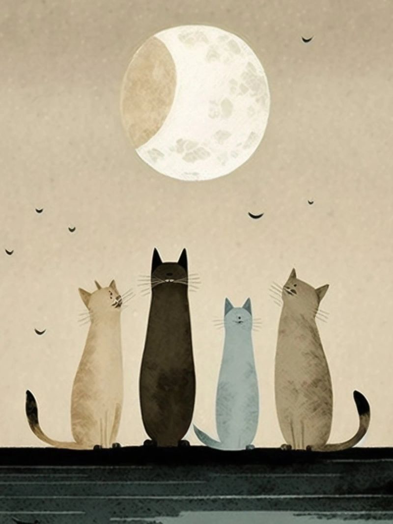 Four Cats Poster von Artsy Bessy