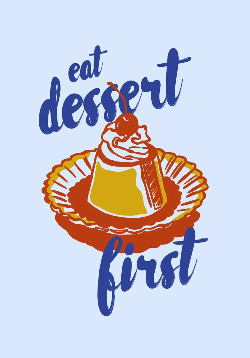 Boho Food 18 Dessert First carta hahnemühle da Boho Print Collection